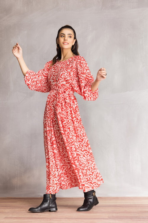 Picture of Ellena - Western Georgette Dress - Available at Raja Sahib