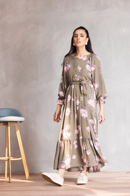 Picture of Ellena - Western Georgette Dress - Available at Raja Sahib