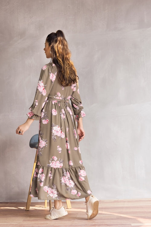 Picture of Ellena - Western Georgette Dress - Available at Raja Sahib