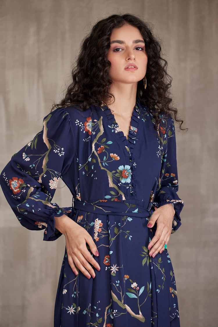 Picture of Ellena - Western Georgette Dress - Available at Raja Sahib