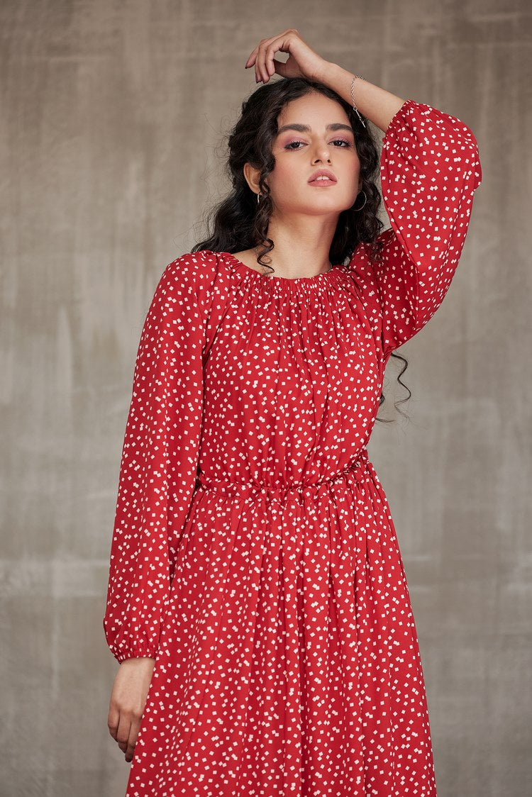 Picture of Ellena - Western Georgette Dress - Available at Raja Sahib