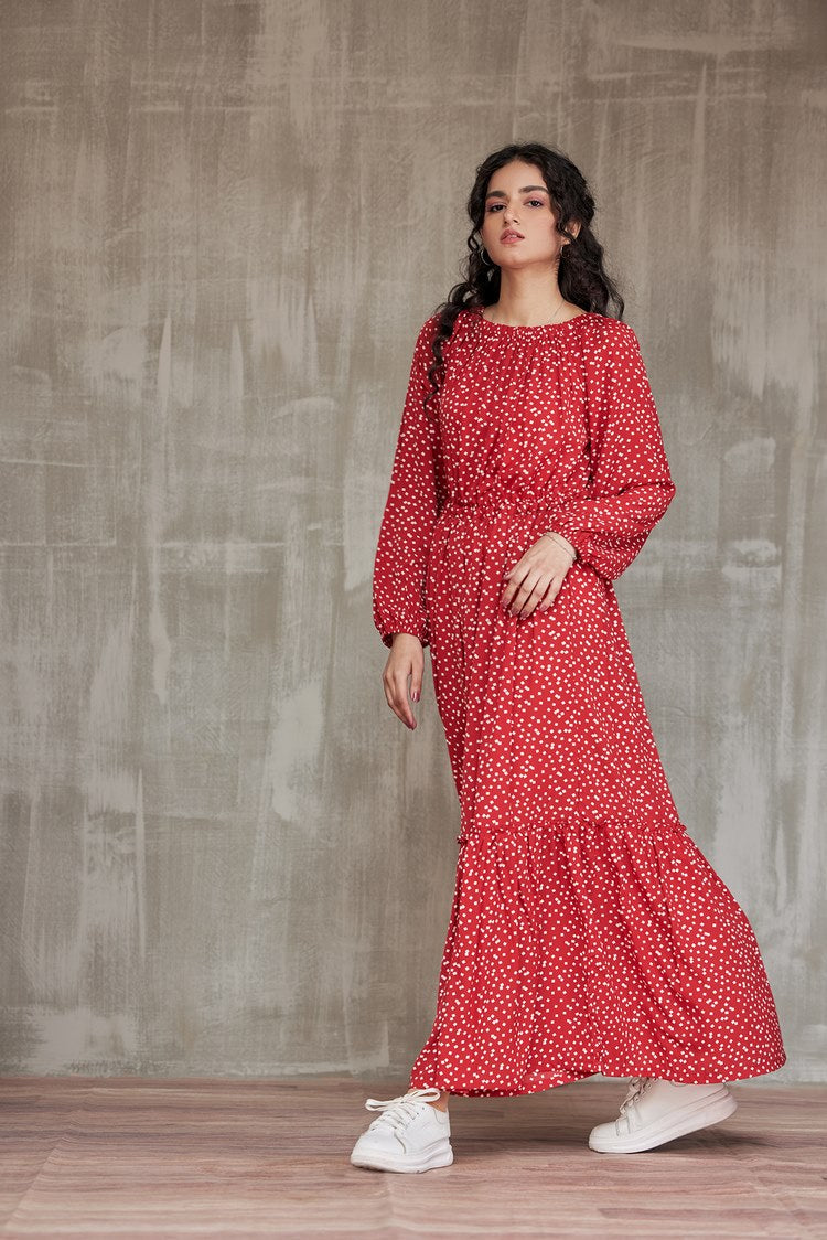 Picture of Ellena - Western Georgette Dress - Available at Raja Sahib