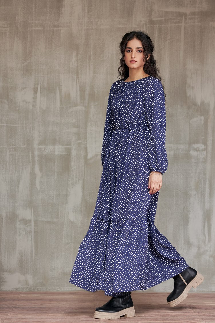Picture of Ellena - Western Georgette Dress - Available at Raja Sahib