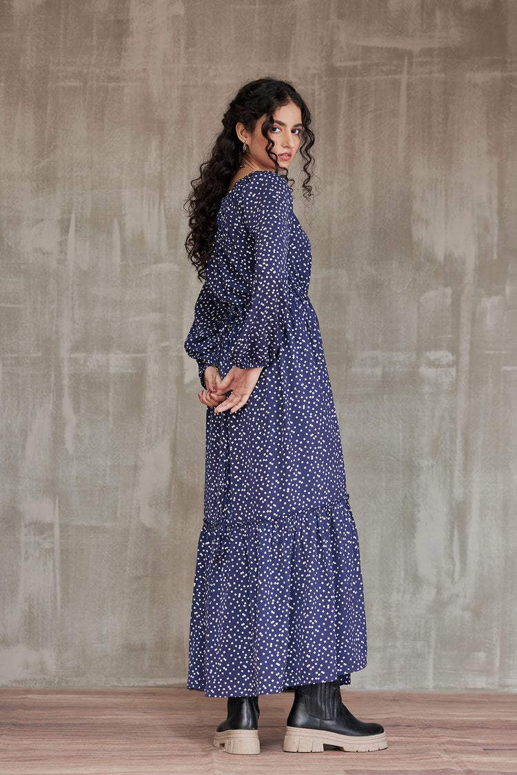 Picture of Ellena - Western Georgette Dress - Available at Raja Sahib