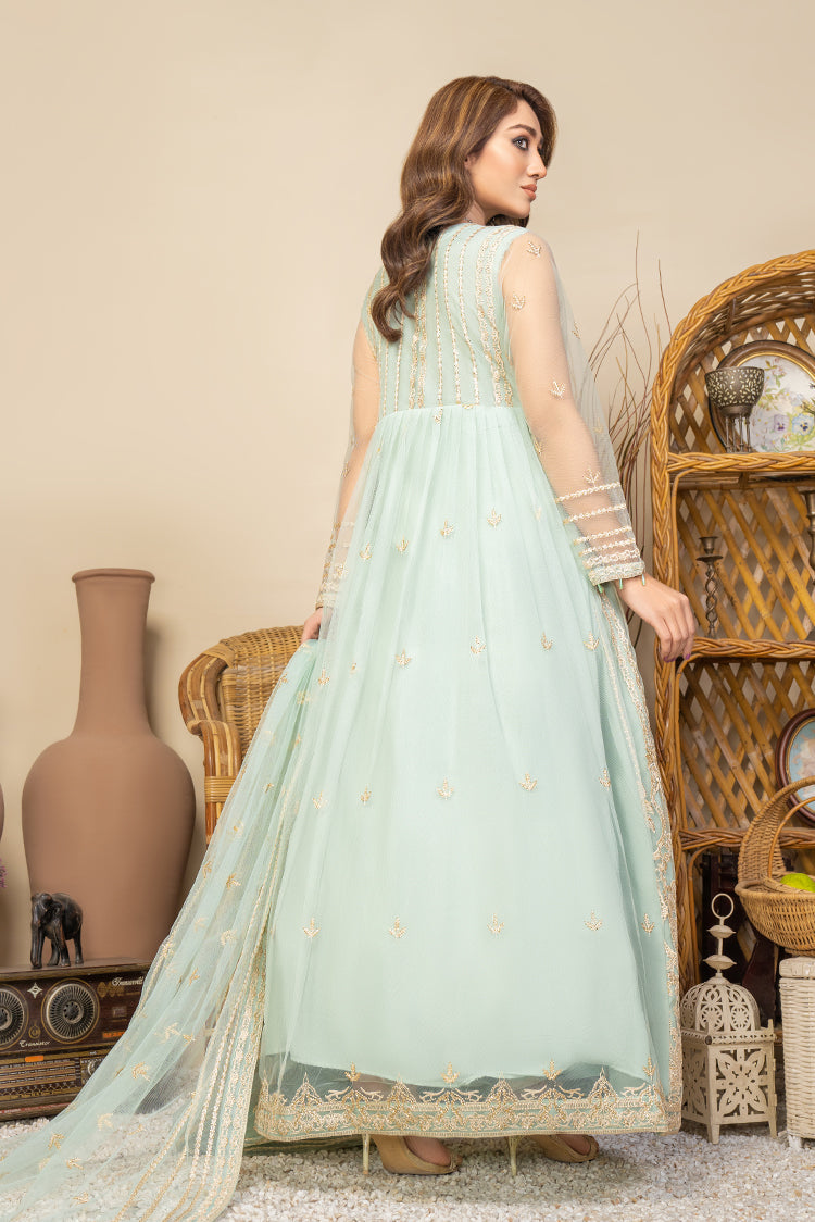 Picture of Ellena - Embroidered Net Maxi Dress - Available at Raja Sahib