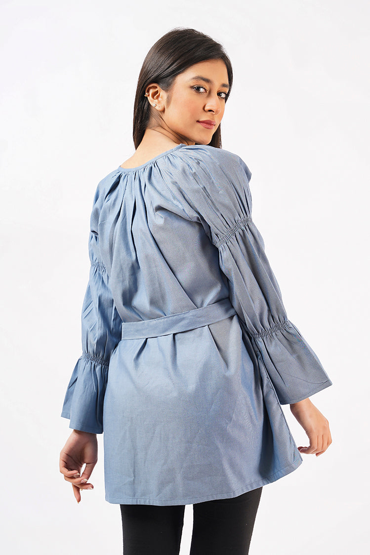 Picture of Ellena - Cotton Chambray Top - Available at Raja Sahib