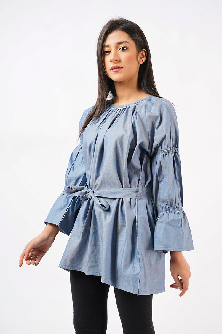 Picture of Ellena - Cotton Chambray Top - Available at Raja Sahib