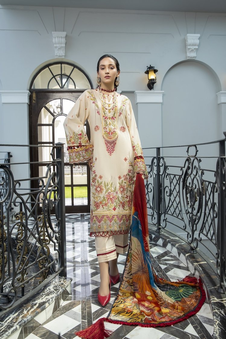 Picture of Ellena - 3-PC Unstitched Digital Printed Lawn Suit - Available at Raja Sahib
