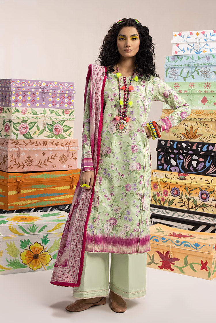 Picture of Ellena - 3-PC Unstitched Digital Printed Lawn Suit - Available at Raja Sahib