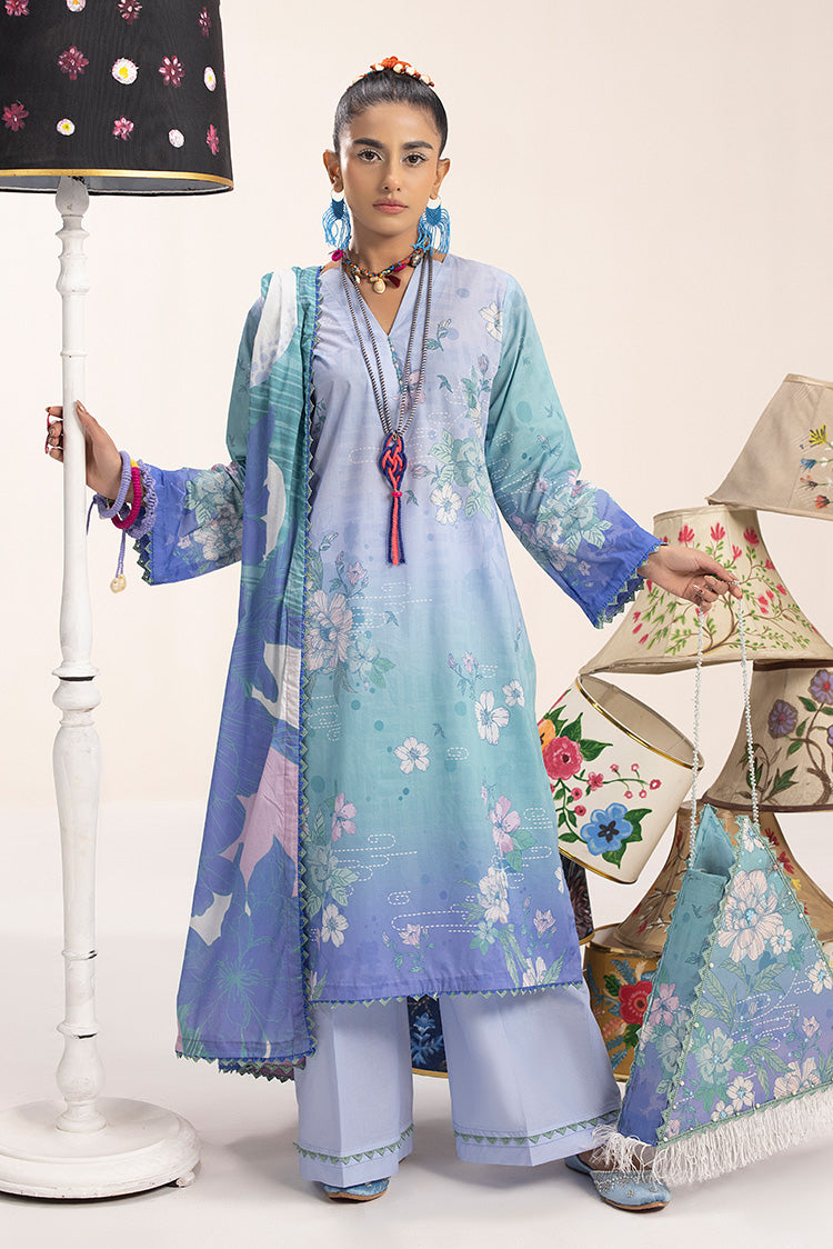 Picture of Ellena - 3-PC Unstitched Digital Printed Lawn Suit - Available at Raja Sahib