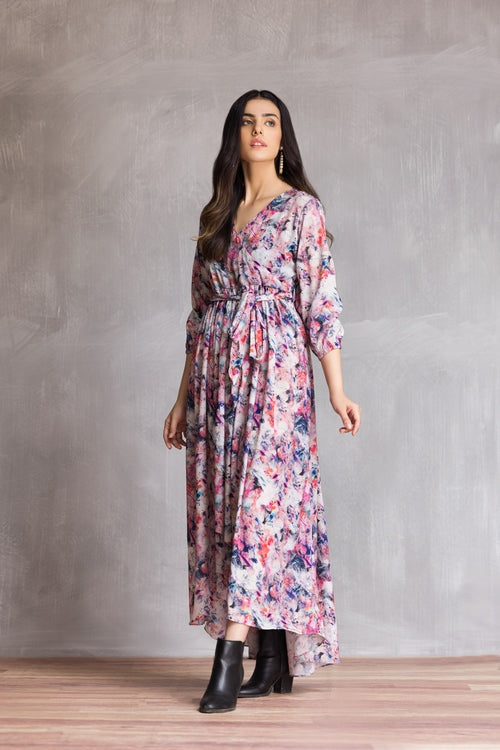 Picture of Ellena - Western Georgette Dress - Available at Raja Sahib