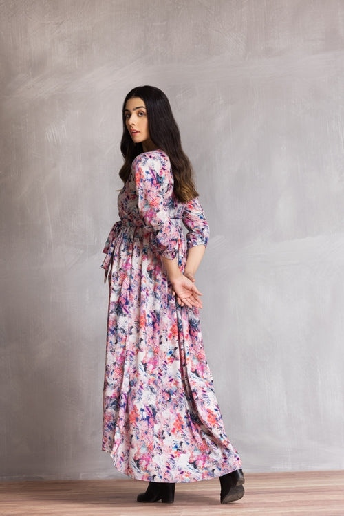 Picture of Ellena - Western Georgette Dress - Available at Raja Sahib