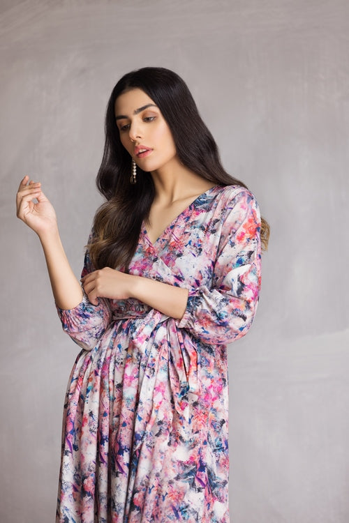 Picture of Ellena - Western Georgette Dress - Available at Raja Sahib