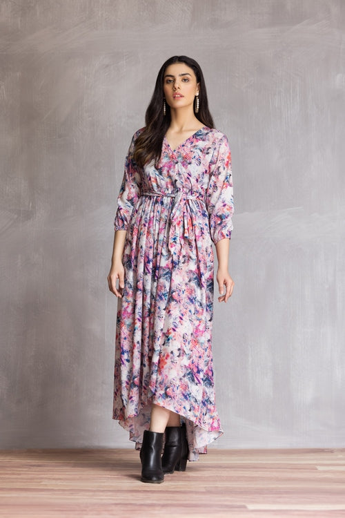 Picture of Ellena - Western Georgette Dress - Available at Raja Sahib