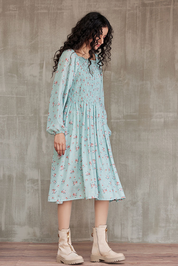 Picture of Ellena - Western Georgette Dress - Available at Raja Sahib