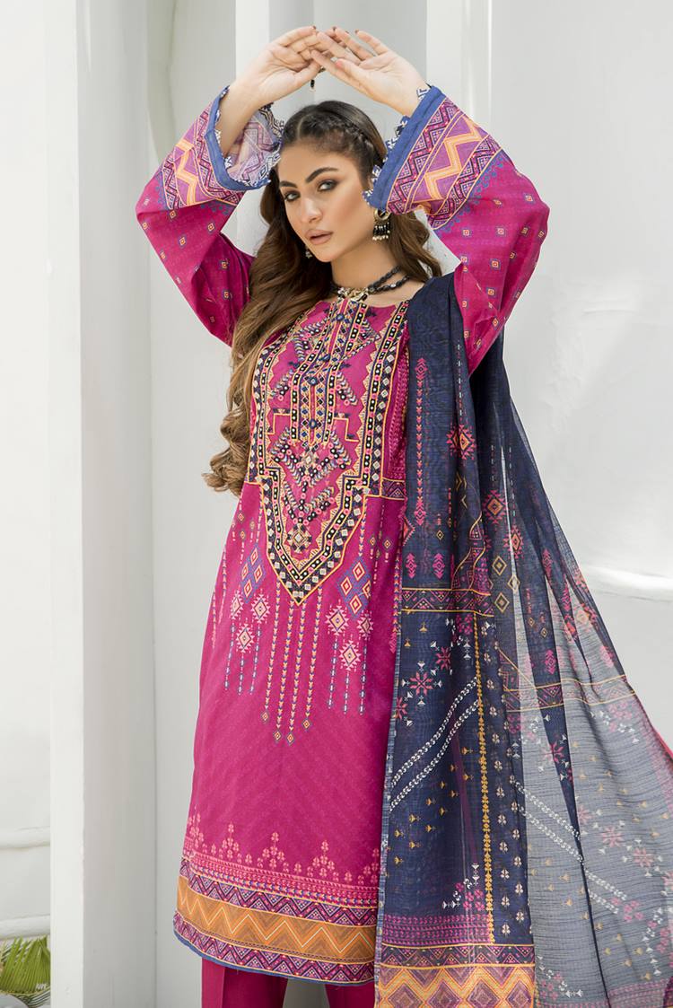 Picture of Ellena - 3-PC Stitched Lawn Suit - Available at Raja Sahib