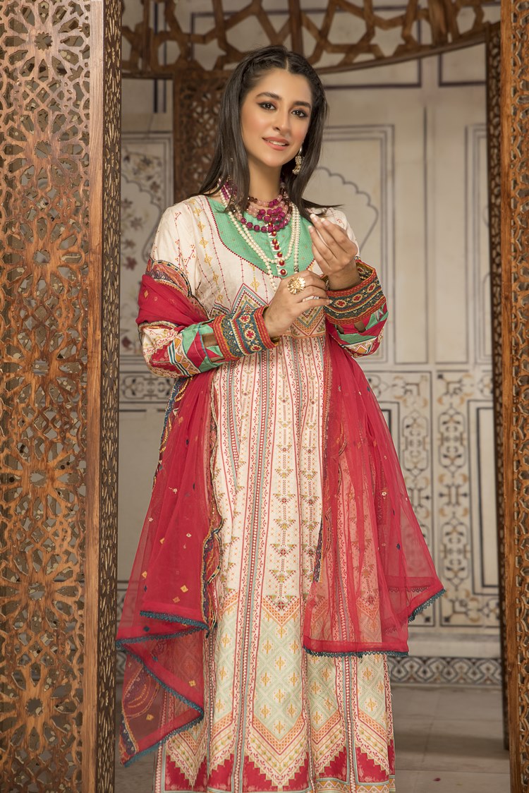 Picture of Ellena - 3-PC Stitched Self Jacquard Suit - Available at Raja Sahib