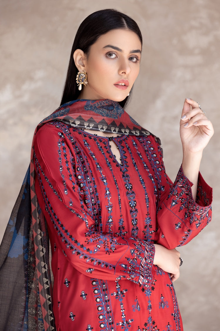 Picture of Ellena - 3-PC Stitched Embroidered Viscose Suit - Available at Raja Sahib
