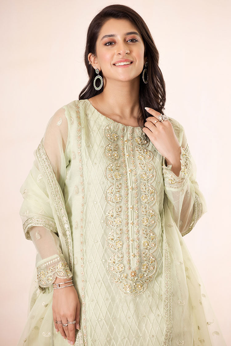 Picture of Ellena - 3-PC Stitched Embroidered Organza Suit - Available at Raja Sahib