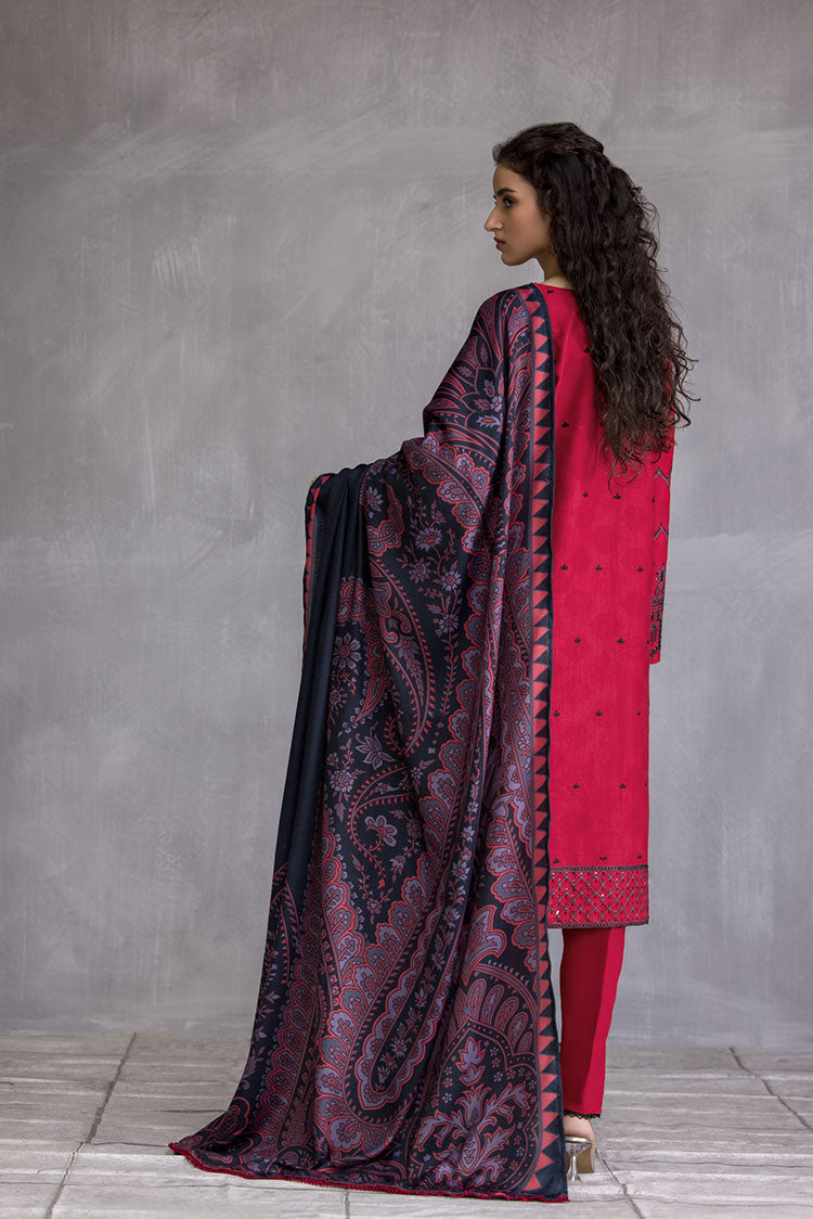 Picture of Ellena - 3-PC Stitched Embroidered Slub Khaddar Suit - Available at Raja Sahib