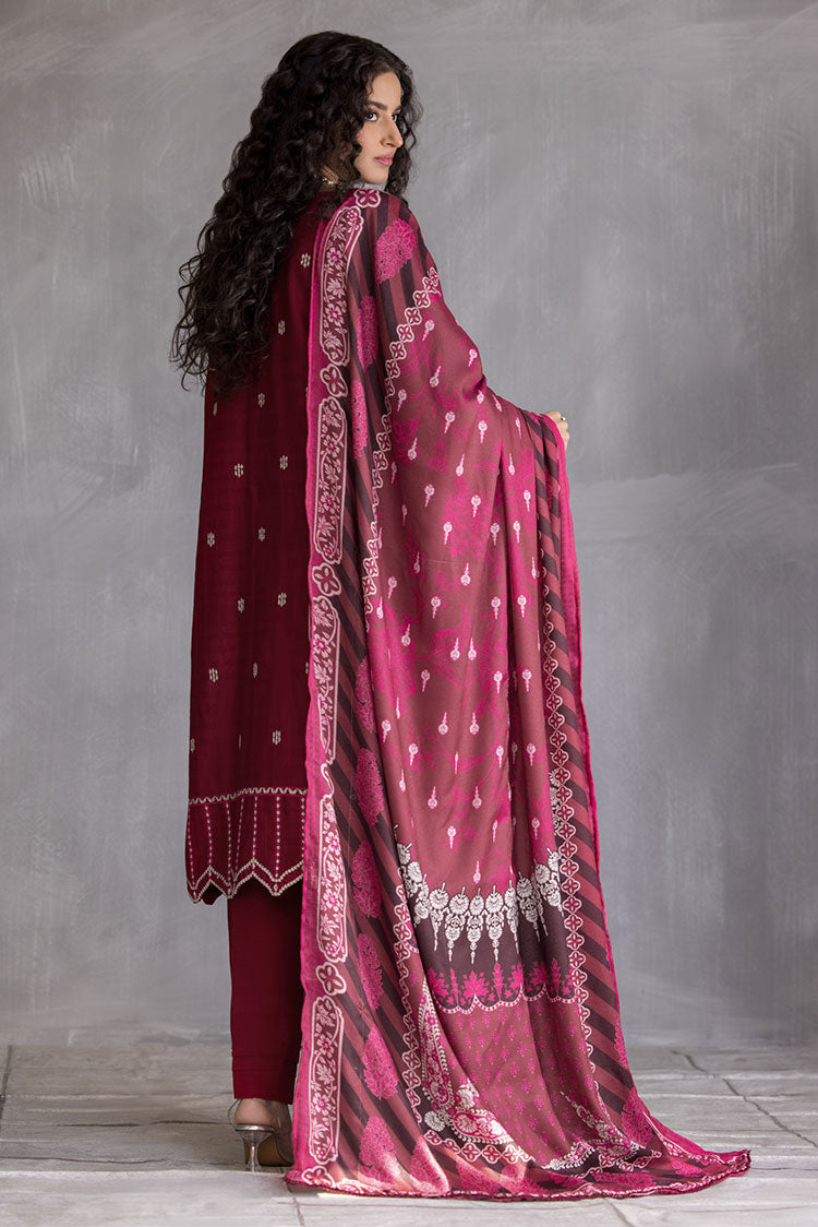 Picture of Ellena - 3-PC Stitched Embroidered Slub Khaddar Suit - Available at Raja Sahib