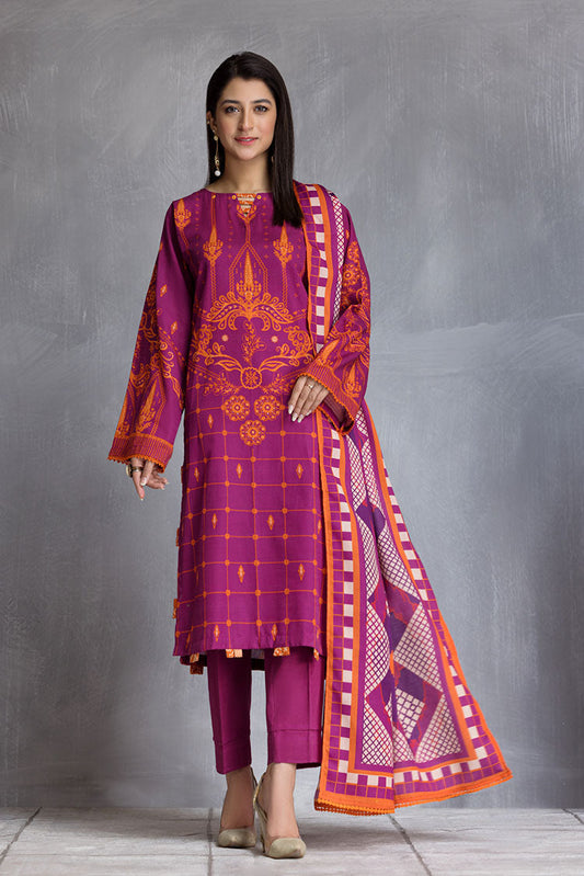 Picture of Ellena - 3-PC Stitched Khaddar Suit - Available at Raja Sahib