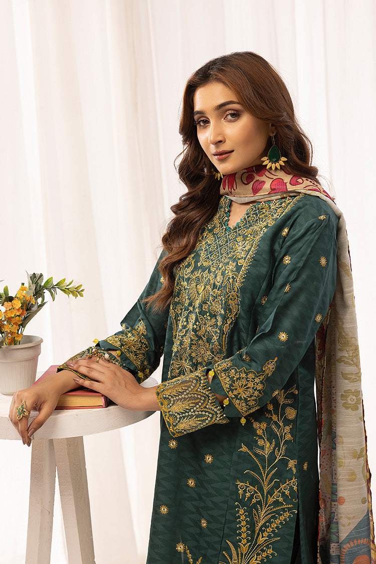 Picture of Ellena - 3-PC Stitched Self Jacquard Suit - Available at Raja Sahib