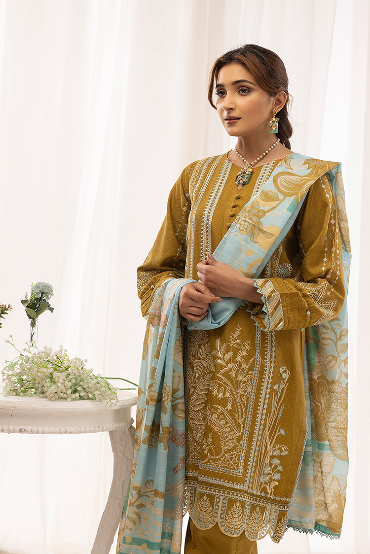 Picture of Ellena - 3-PC Stitched Self Jacquard Suit - Available at Raja Sahib