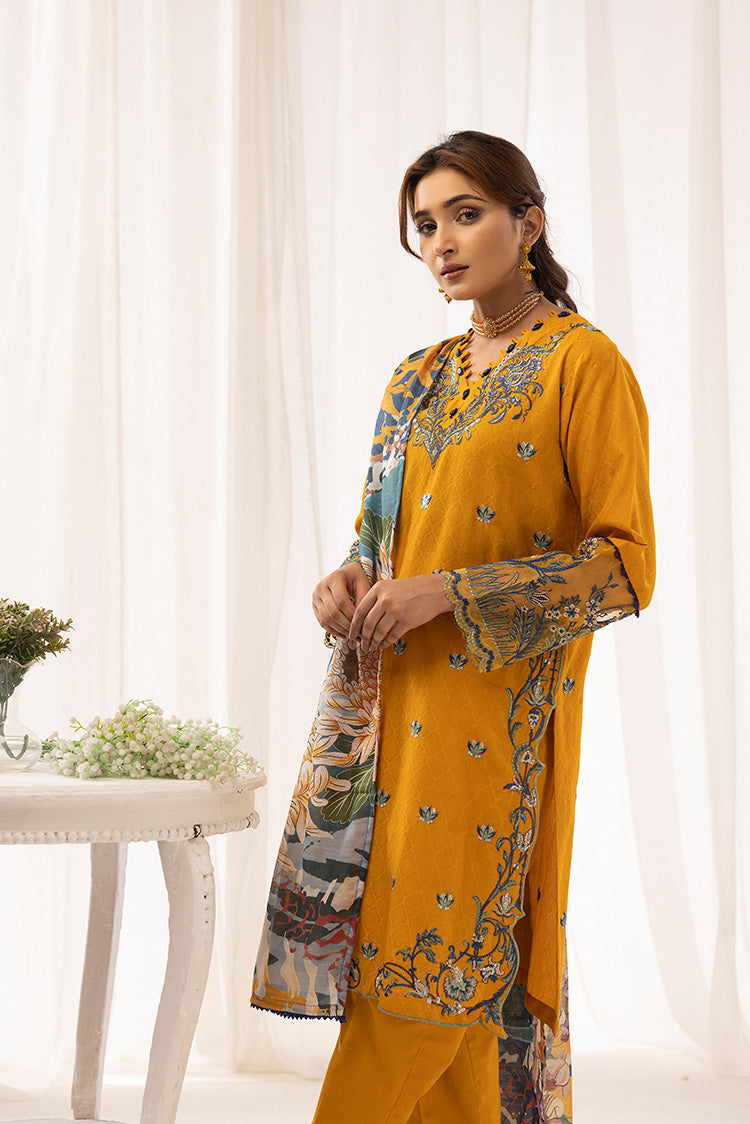 Picture of Ellena - 3-PC Stitched Self Jacquard Suit - Available at Raja Sahib