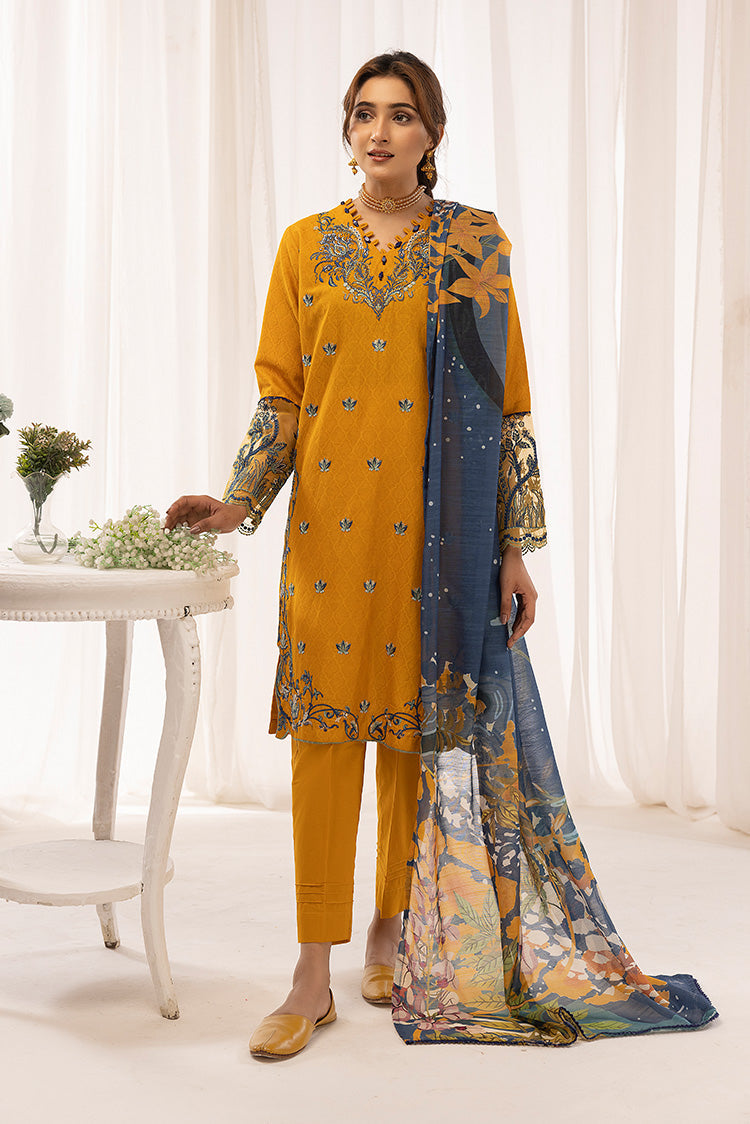 Picture of Ellena - 3-PC Stitched Self Jacquard Suit - Available at Raja Sahib