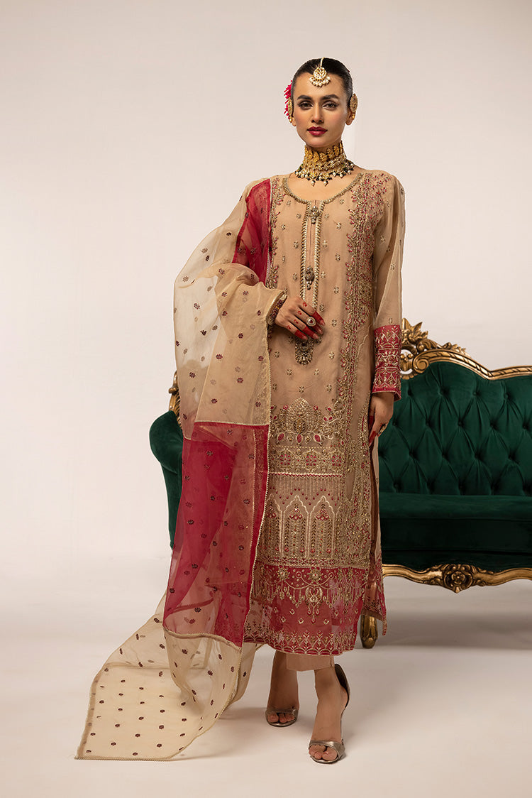 Picture of Ellena - 3-PC Stitched Fancy Embroidered Organza Suit - Available at Raja Sahib