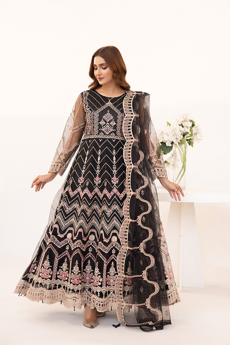 Picture of Ellena - Embroidered Net Maxi Dress - Available at Raja Sahib
