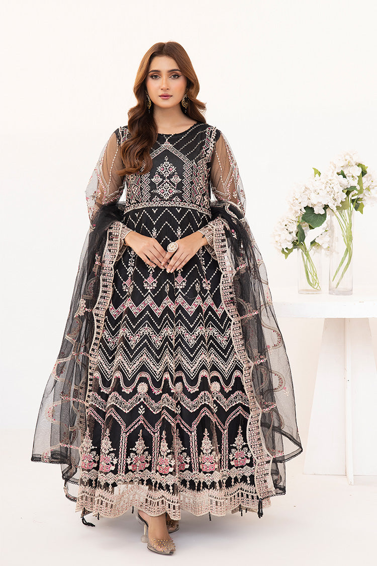 Picture of Ellena - Embroidered Net Maxi Dress - Available at Raja Sahib