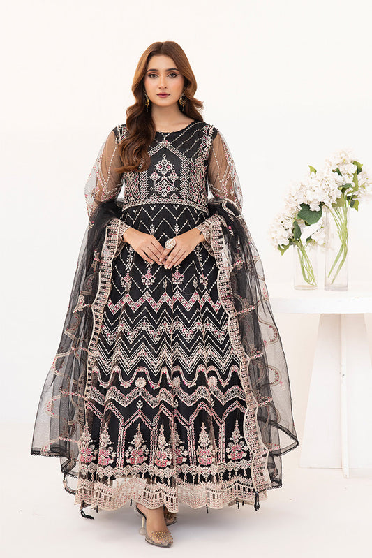 Picture of Ellena - Embroidered Net Maxi Dress - Available at Raja Sahib