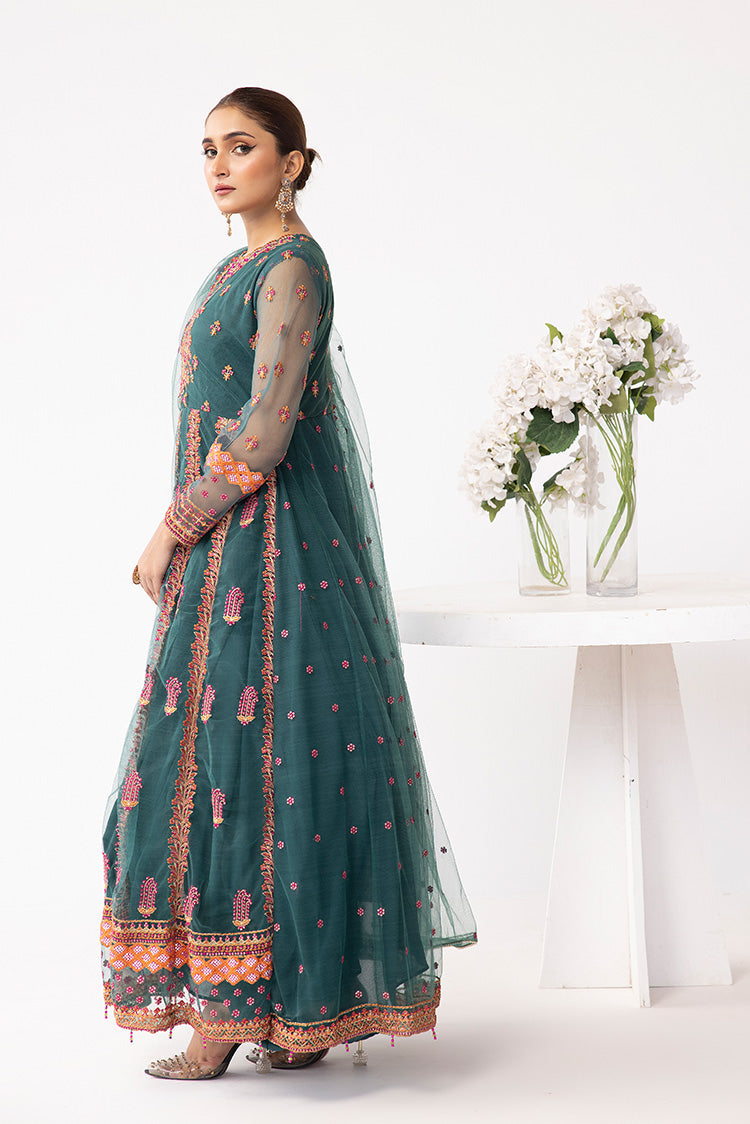Picture of Ellena - Embroidered Net Maxi Dress - Available at Raja Sahib