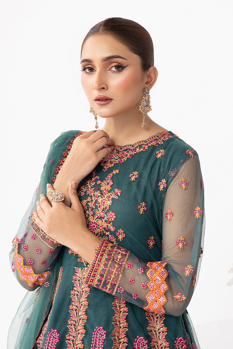 Picture of Ellena - Embroidered Net Maxi Dress - Available at Raja Sahib
