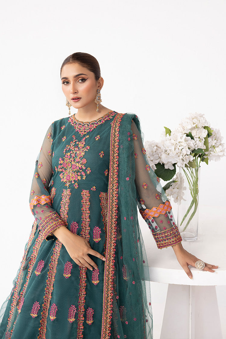 Picture of Ellena - Embroidered Net Maxi Dress - Available at Raja Sahib
