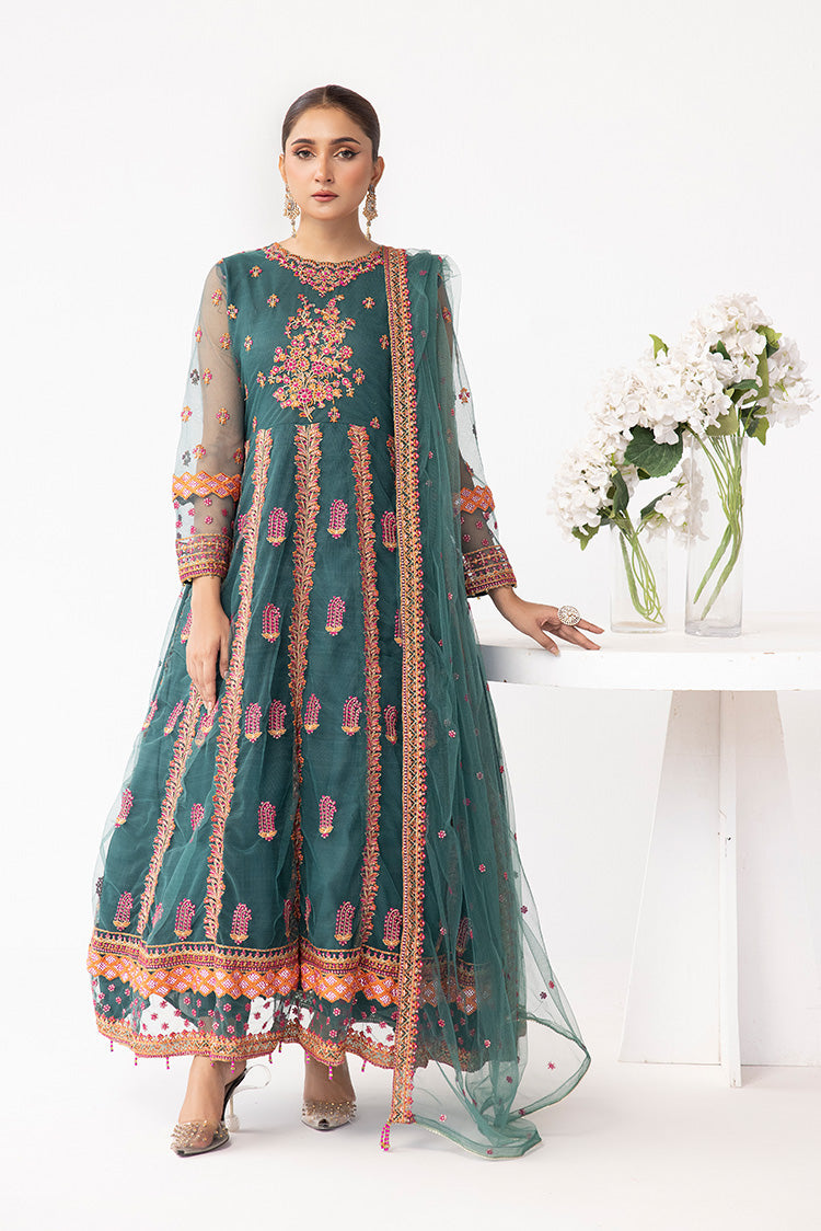Picture of Ellena - Embroidered Net Maxi Dress - Available at Raja Sahib
