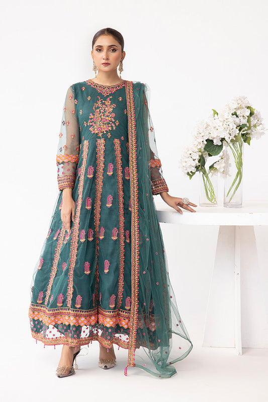 Picture of Ellena - Embroidered Net Maxi Dress - Available at Raja Sahib