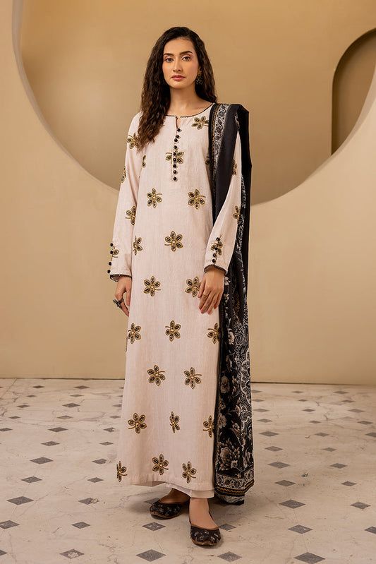 Picture of Ellena - 3-PC Stitched Embroidered Khaddar Suit - Available at Raja Sahib