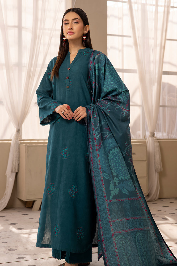 Picture of Ellena - 3-PC Stitched Embroidered Khaddar Suit - Available at Raja Sahib