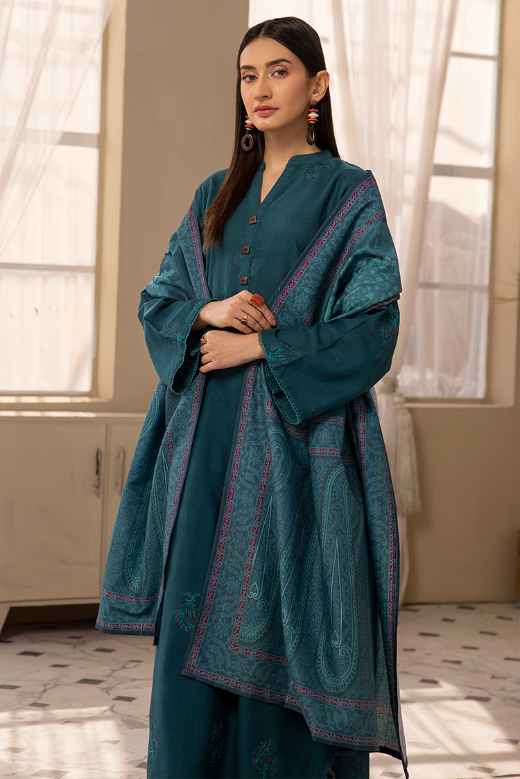 Picture of Ellena - 3-PC Stitched Embroidered Khaddar Suit - Available at Raja Sahib