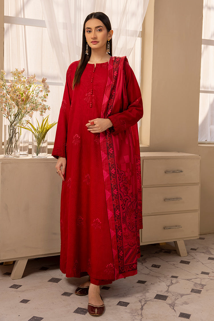 Picture of Ellena - 3-PC Stitched Embroidered Khaddar Suit - Available at Raja Sahib