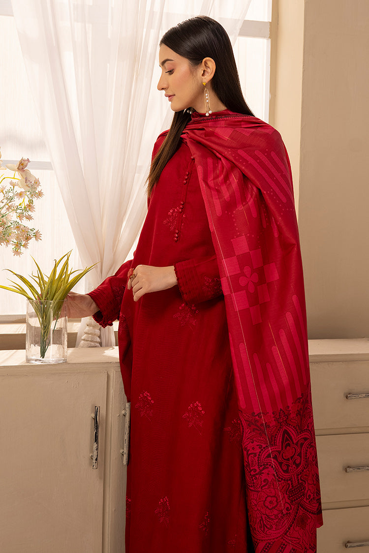 Picture of Ellena - 3-PC Stitched Embroidered Khaddar Suit - Available at Raja Sahib
