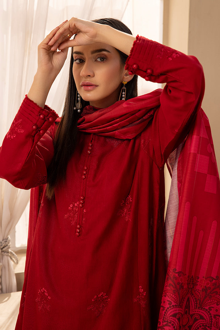 Picture of Ellena - 3-PC Stitched Embroidered Khaddar Suit - Available at Raja Sahib
