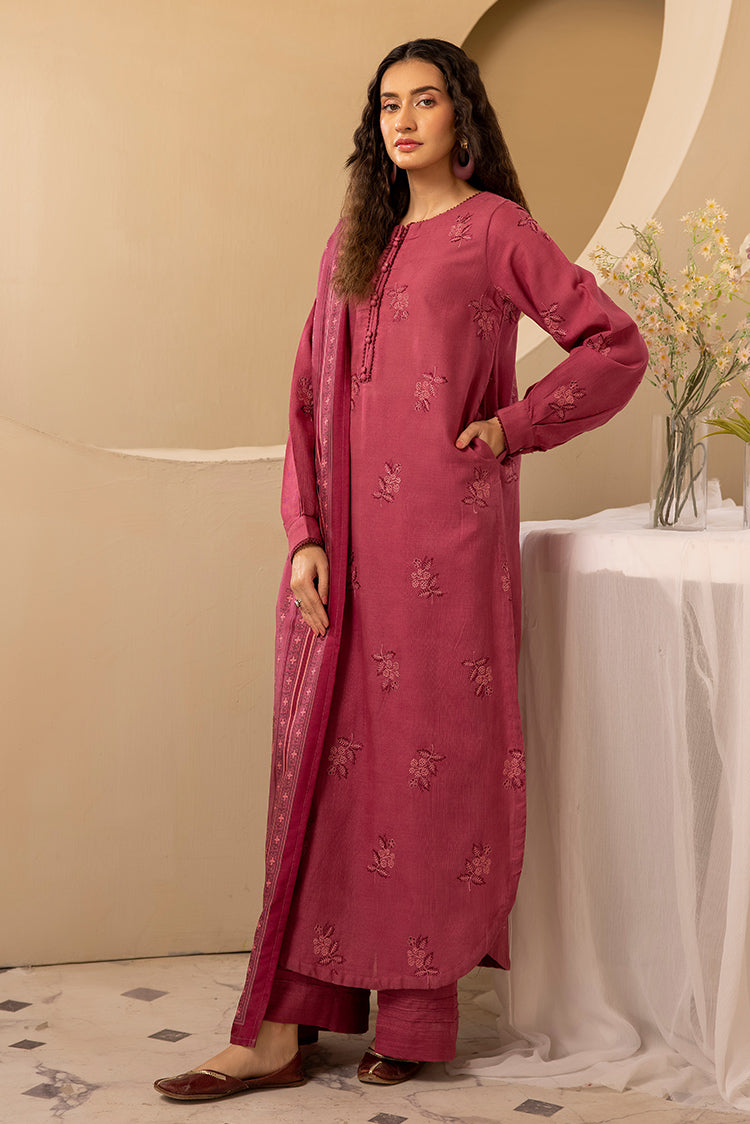 Picture of Ellena - 3-PC Stitched Embroidered Khaddar Suit - Available at Raja Sahib