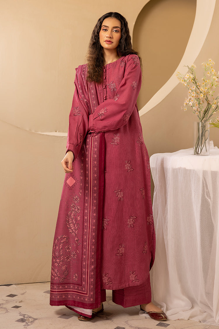 Picture of Ellena - 3-PC Stitched Embroidered Khaddar Suit - Available at Raja Sahib
