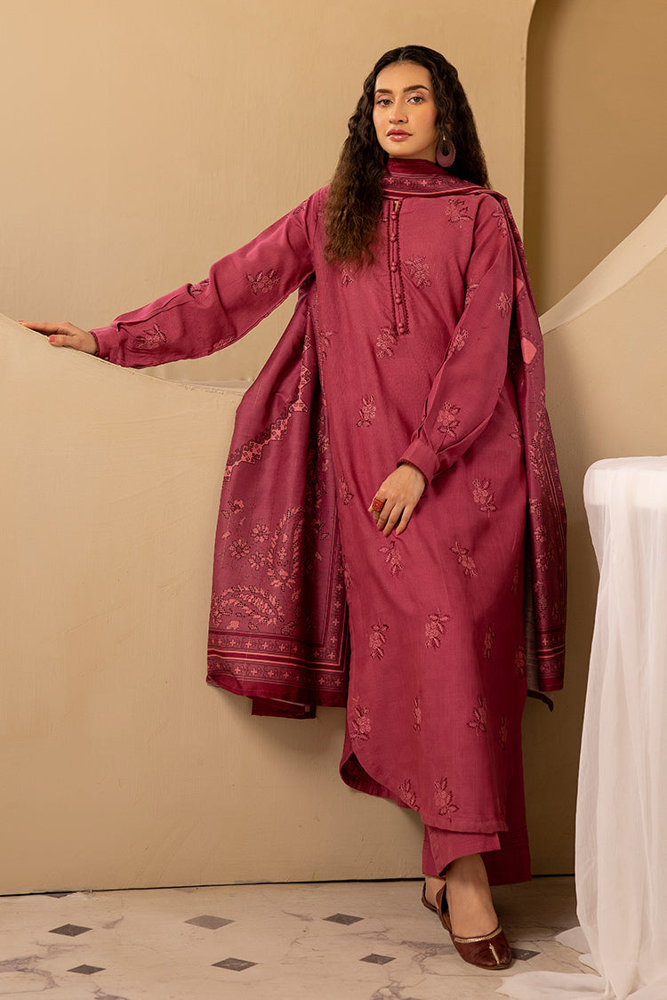 Picture of Ellena - 3-PC Stitched Embroidered Khaddar Suit - Available at Raja Sahib