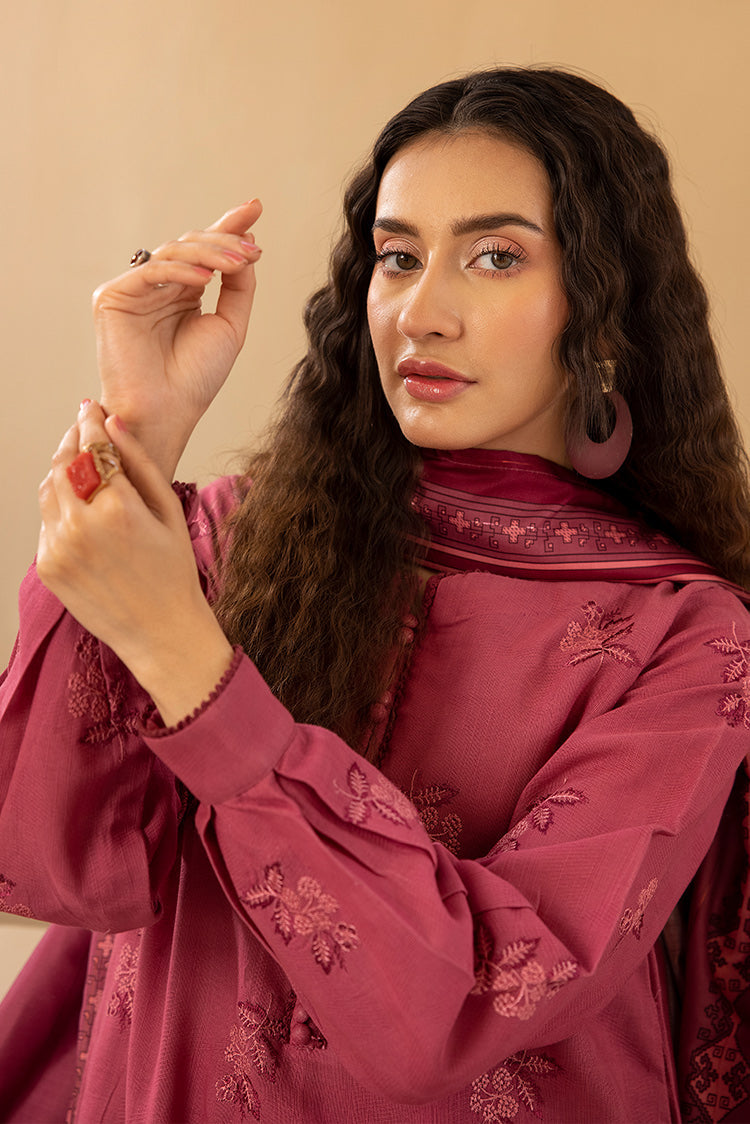 Picture of Ellena - 3-PC Stitched Embroidered Khaddar Suit - Available at Raja Sahib