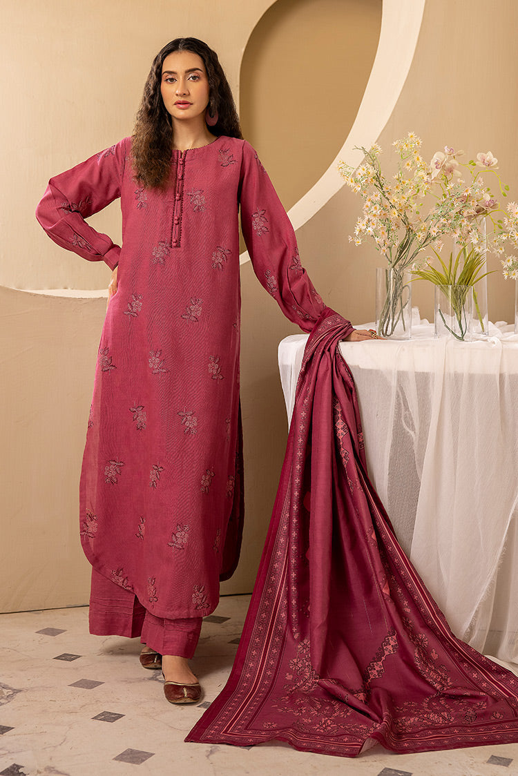 Picture of Ellena - 3-PC Stitched Embroidered Khaddar Suit - Available at Raja Sahib